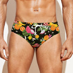 Tropical Paradise Fruits Pattern Print Men's Swim Briefs