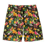 Tropical Paradise Fruits Pattern Print Men's Swim Trunks