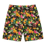 Tropical Paradise Fruits Pattern Print Men's Swim Trunks
