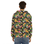 Tropical Paradise Fruits Pattern Print Men's Velvet Pullover Hoodie