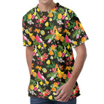 Tropical Paradise Fruits Pattern Print Men's Velvet T-Shirt