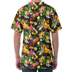 Tropical Paradise Fruits Pattern Print Men's Velvet T-Shirt