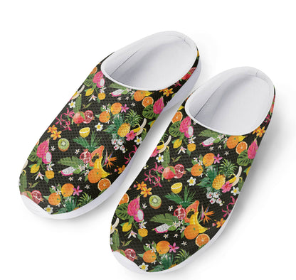 Tropical Paradise Fruits Pattern Print Mesh Casual Shoes