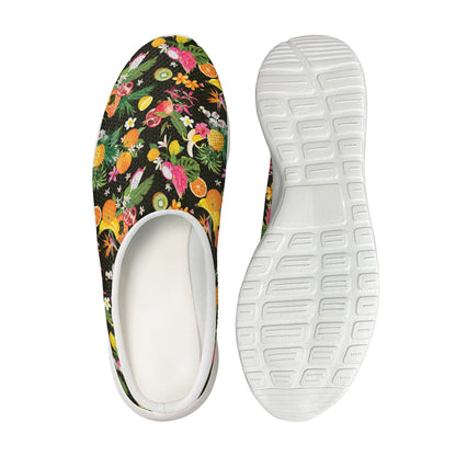 Tropical Paradise Fruits Pattern Print Mesh Casual Shoes