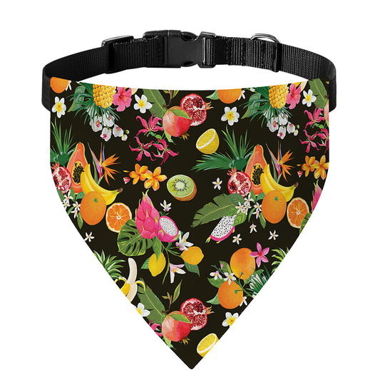 Tropical Paradise Fruits Pattern Print Over The Collar Dog Bandana