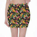 Tropical Paradise Fruits Pattern Print Pencil Mini Skirt