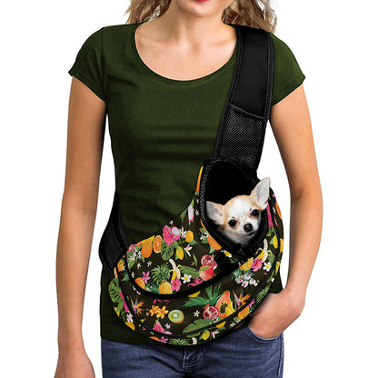 Tropical Paradise Fruits Pattern Print Pet Sling Carrier