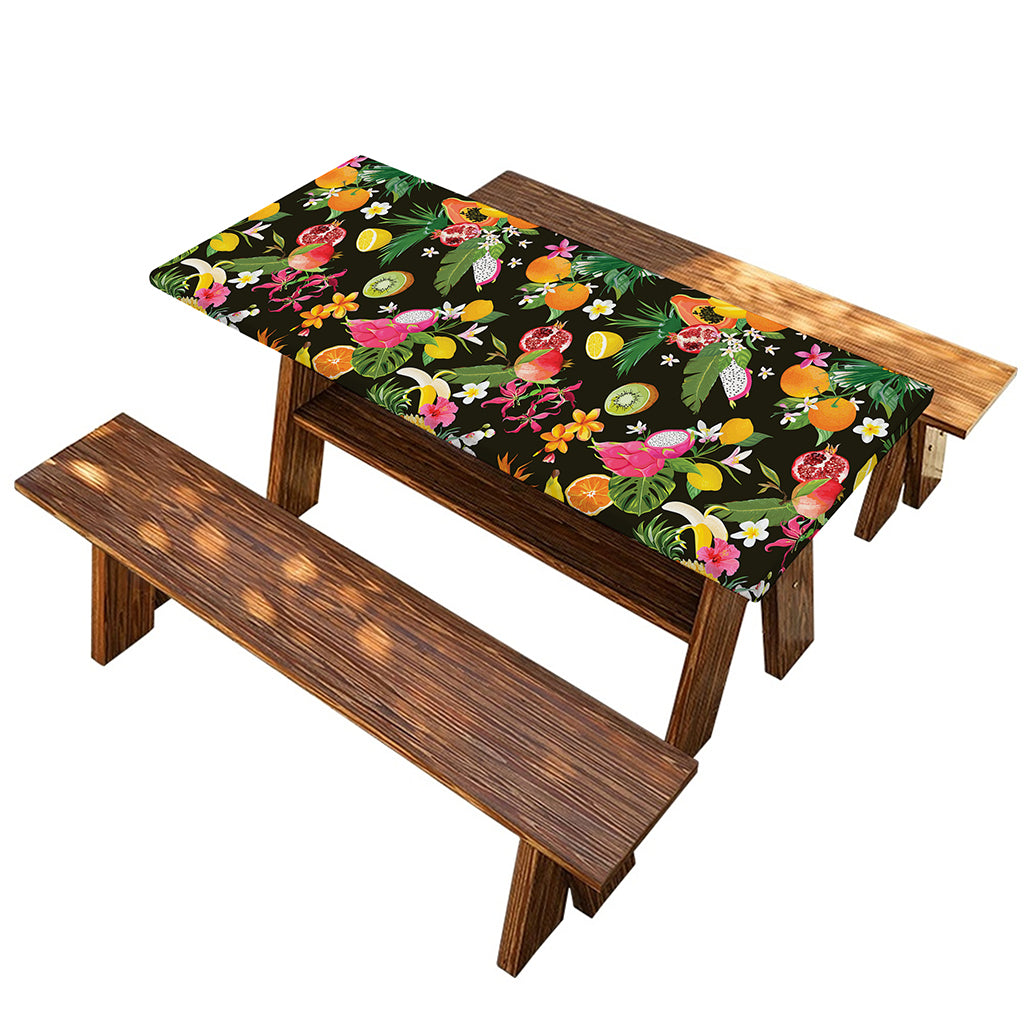 Tropical Paradise Fruits Pattern Print Picnic Table Cover