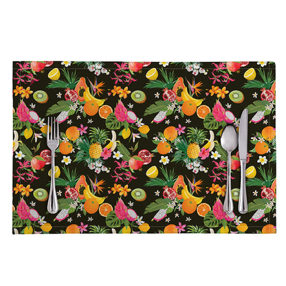 Tropical Paradise Fruits Pattern Print Placemat