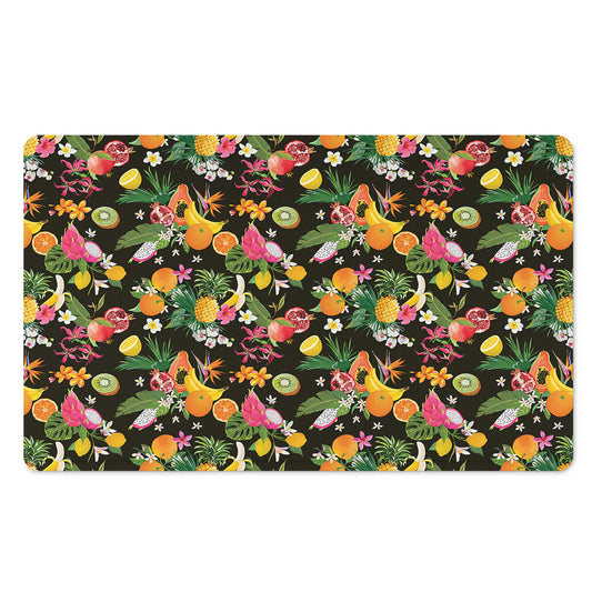 Tropical Paradise Fruits Pattern Print Polyester Doormat