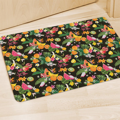 Tropical Paradise Fruits Pattern Print Polyester Doormat