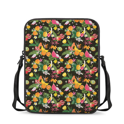 Tropical Paradise Fruits Pattern Print Rectangular Crossbody Bag
