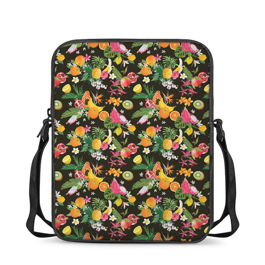Tropical Paradise Fruits Pattern Print Rectangular Crossbody Bag