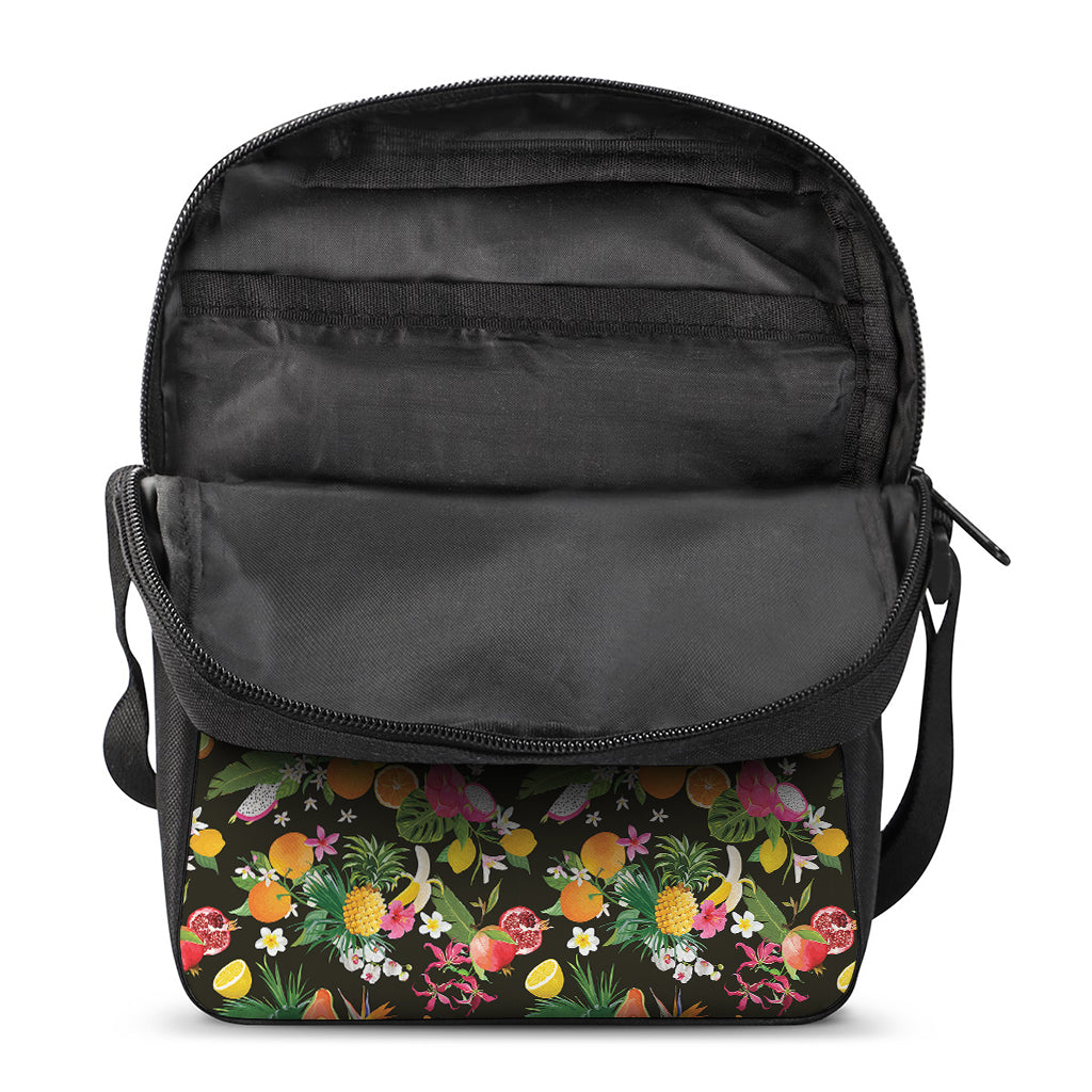 Tropical Paradise Fruits Pattern Print Rectangular Crossbody Bag