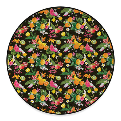 Tropical Paradise Fruits Pattern Print Round Floor Mat
