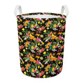 Tropical Paradise Fruits Pattern Print Round Laundry Basket