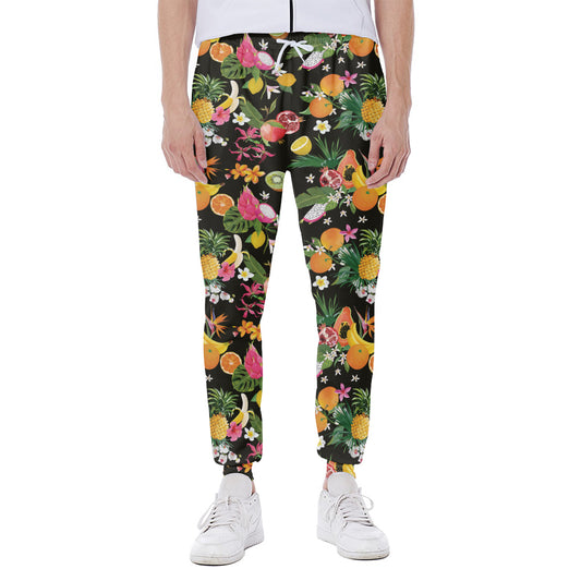 Tropical Paradise Fruits Pattern Print Scuba Joggers