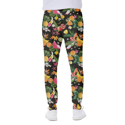 Tropical Paradise Fruits Pattern Print Scuba Joggers