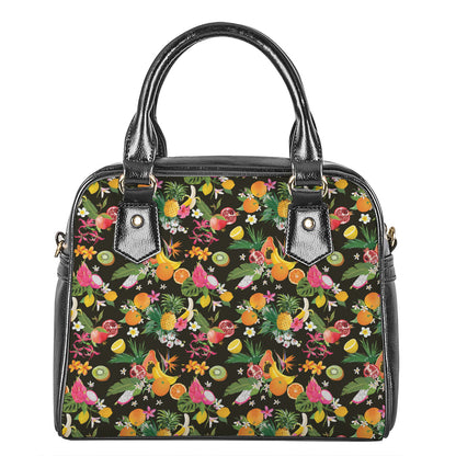 Tropical Paradise Fruits Pattern Print Shoulder Handbag