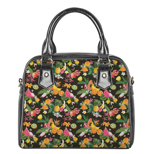 Tropical Paradise Fruits Pattern Print Shoulder Handbag