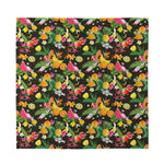 Tropical Paradise Fruits Pattern Print Silk Bandana