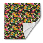 Tropical Paradise Fruits Pattern Print Silk Bandana