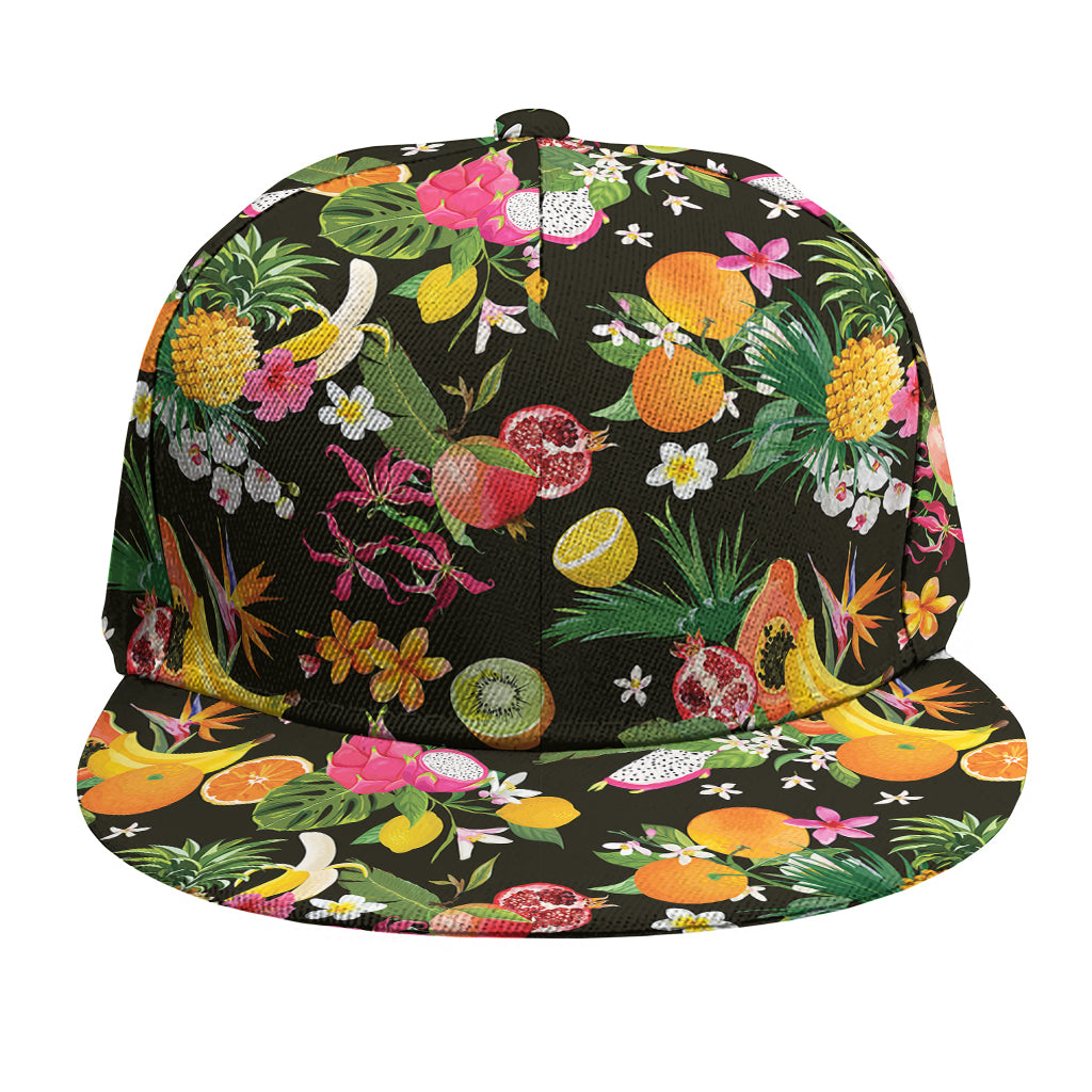 Tropical Paradise Fruits Pattern Print Snapback Cap
