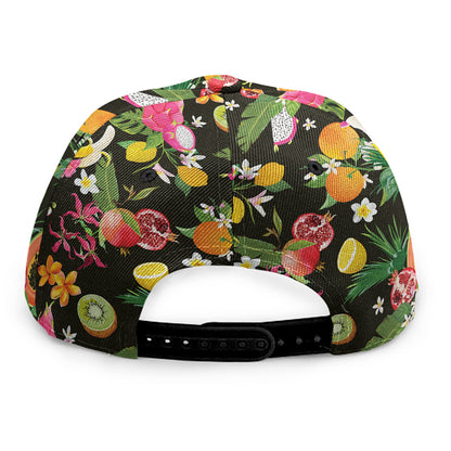 Tropical Paradise Fruits Pattern Print Snapback Cap