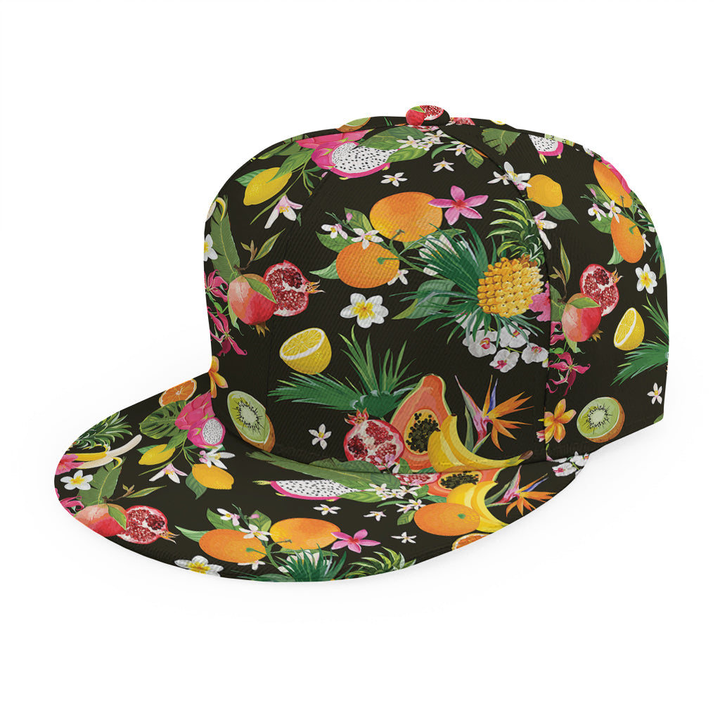 Tropical Paradise Fruits Pattern Print Snapback Cap