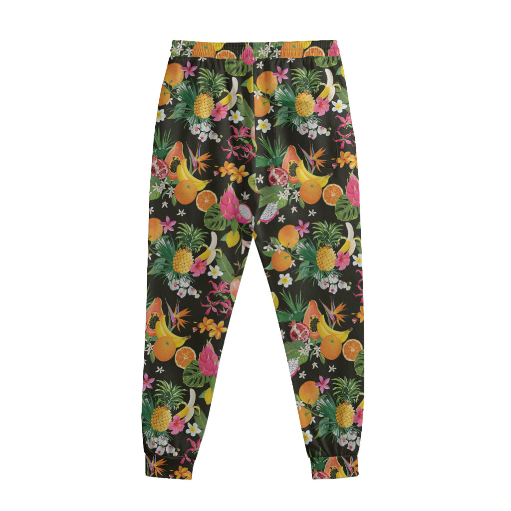 Tropical Paradise Fruits Pattern Print Sweatpants