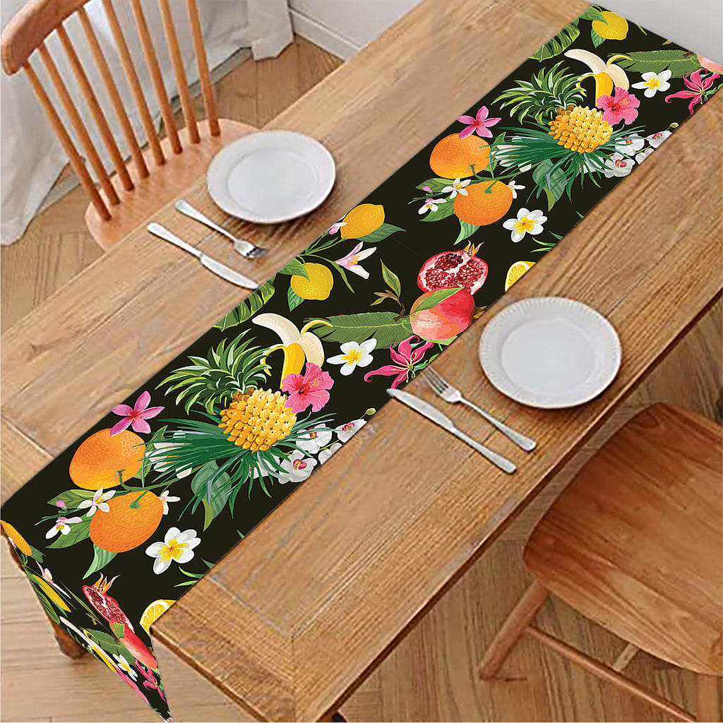 Tropical Paradise Fruits Pattern Print Table Runner