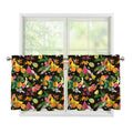 Tropical Paradise Fruits Pattern Print Tier Curtains