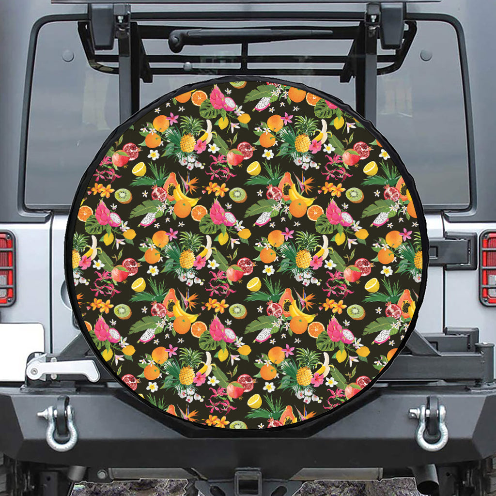 Tropical Paradise Fruits Pattern Print Tire Cover