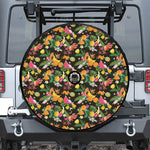 Tropical Paradise Fruits Pattern Print Tire Cover With Camera Hole