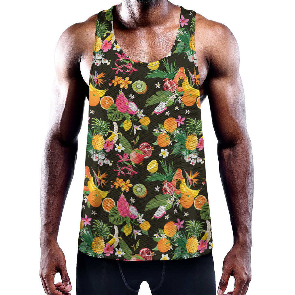 Tropical Paradise Fruits Pattern Print Training Tank Top