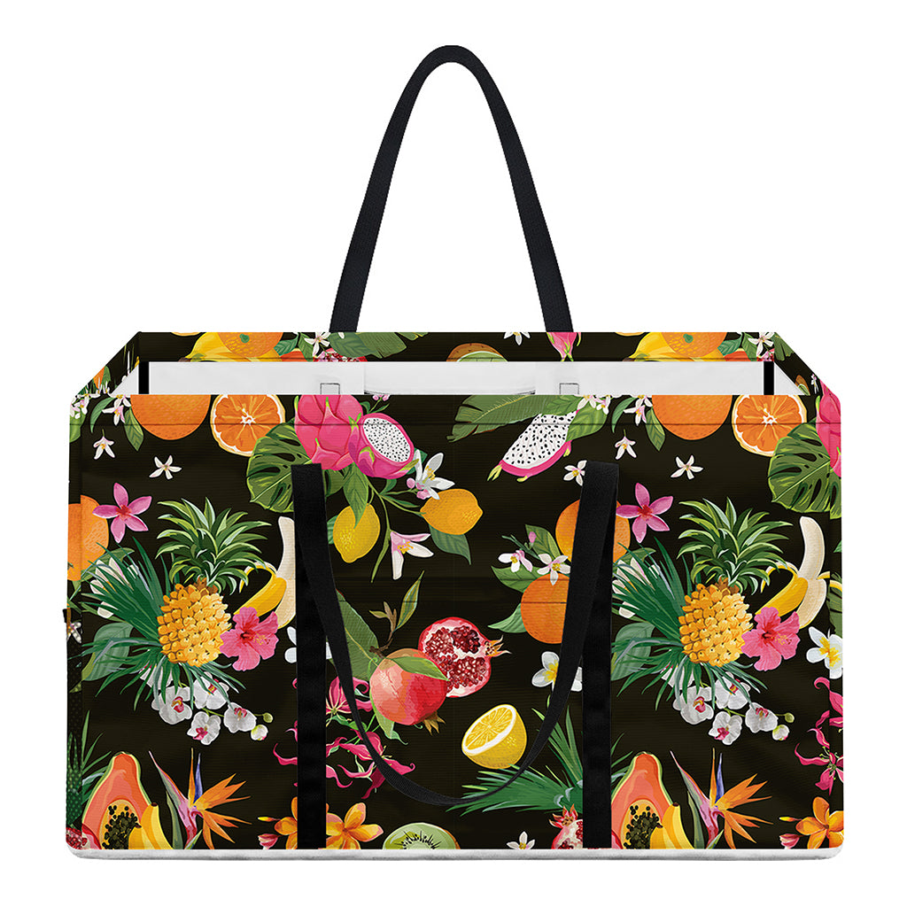Tropical Paradise Fruits Pattern Print Utility Tote Bag
