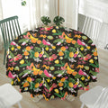 Tropical Paradise Fruits Pattern Print Waterproof Round Tablecloth