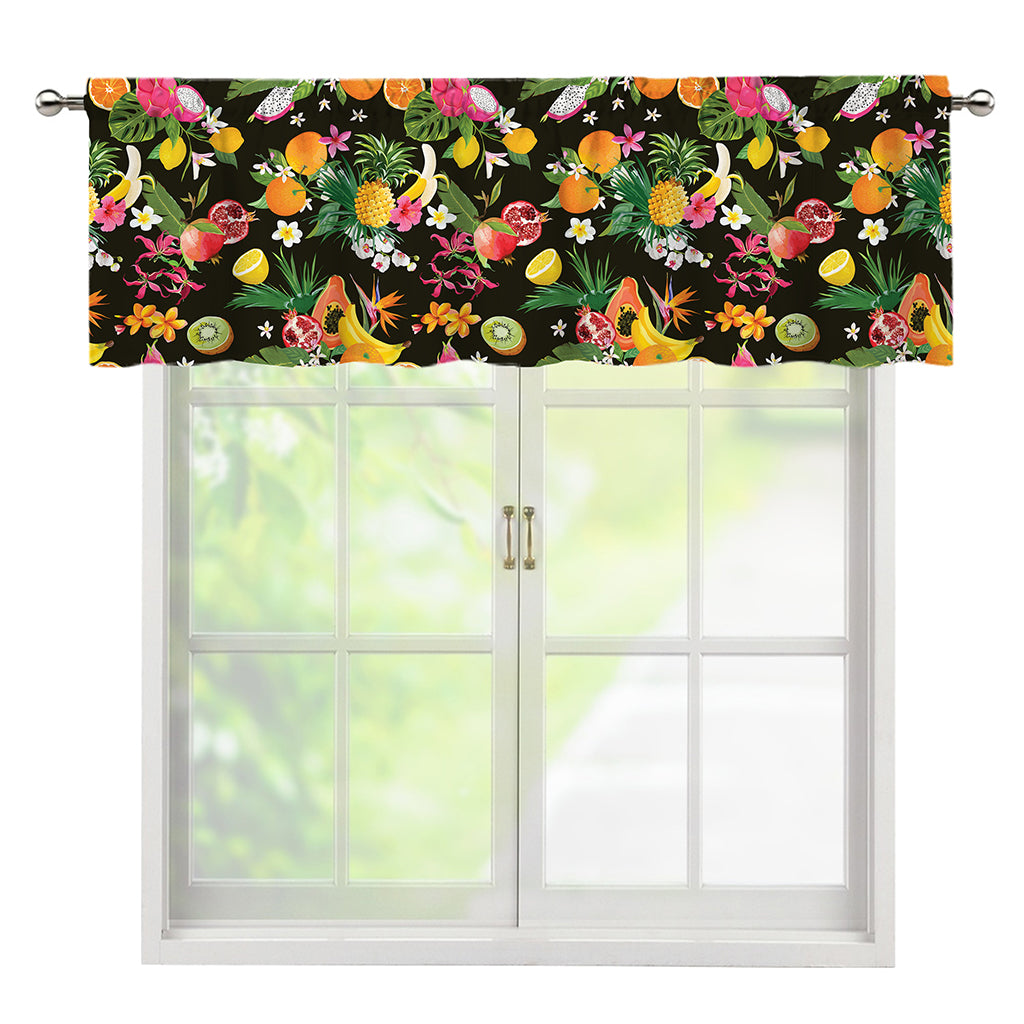 Tropical Paradise Fruits Pattern Print Window Valance