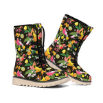 Tropical Paradise Fruits Pattern Print Winter Boots