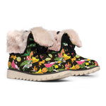 Tropical Paradise Fruits Pattern Print Winter Boots