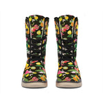 Tropical Paradise Fruits Pattern Print Winter Boots