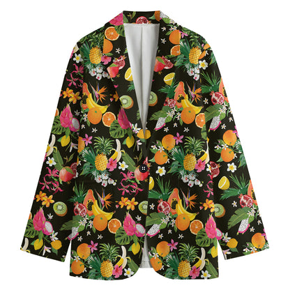 Tropical Paradise Fruits Pattern Print Women's Blazer