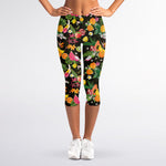 Tropical Paradise Fruits Pattern Print Women's Capri Leggings