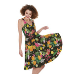 Tropical Paradise Fruits Pattern Print Women's Sleeveless Dress