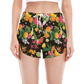 Tropical Paradise Fruits Pattern Print Women's Split Running Shorts