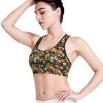 Tropical Paradise Fruits Pattern Print Women's Sports Bra