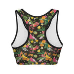 Tropical Paradise Fruits Pattern Print Women's Sports Bra
