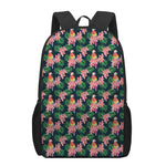 Tropical Parrot Pattern Print 17 Inch Backpack