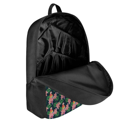 Tropical Parrot Pattern Print 17 Inch Backpack