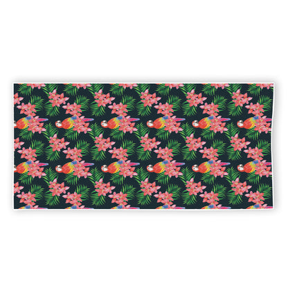 Tropical Parrot Pattern Print Beach Towel